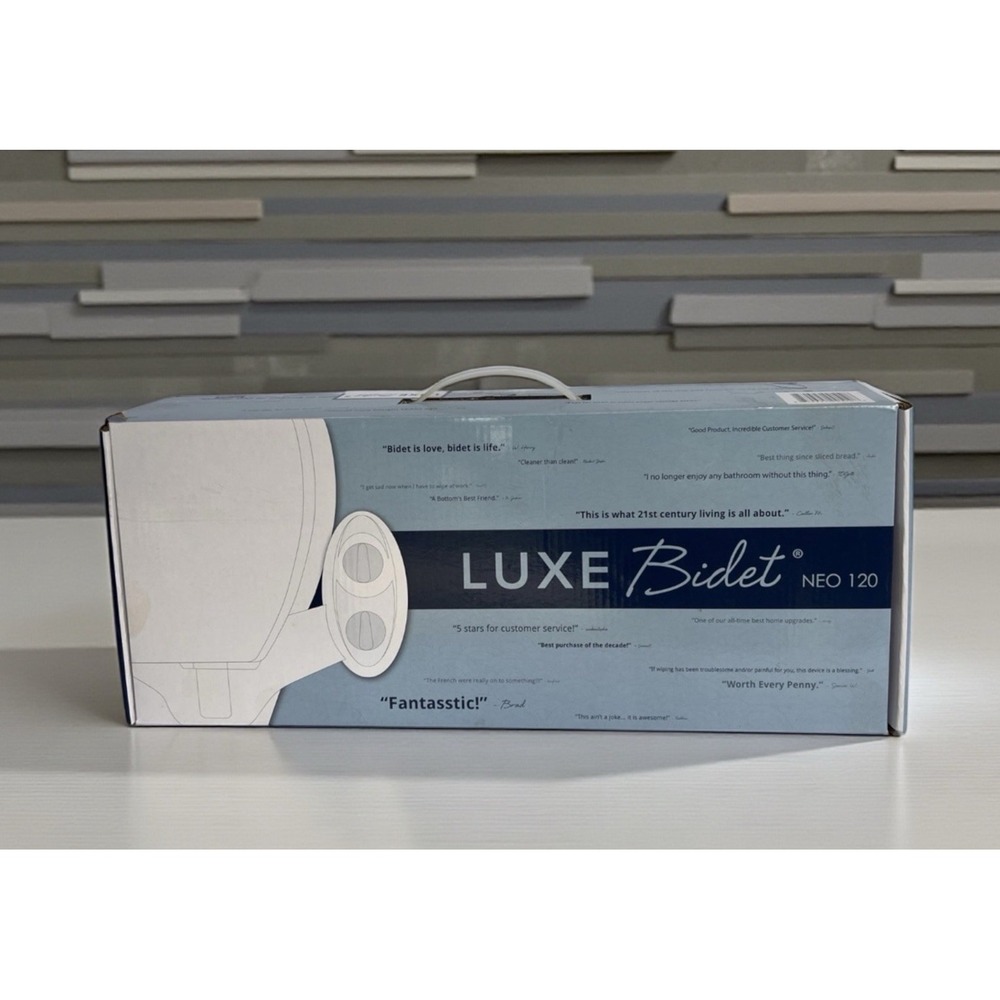 LUXE Bidet NEO 120 Fresh Water Rear Wash Self-Cleaning White - NEW & SEALED!